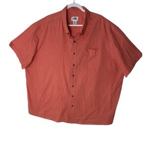 HB Harbor Bay‎ Shirt Mens 3XL Plus Solid Short Sleeve Button Down Casual Pocket